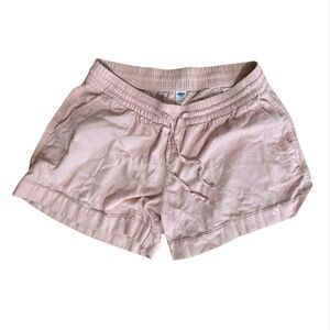 Old Navy Pink Linen Cuffed Drawstring Shorts Size Medium